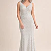 Alexandria Silver Sequin Evening Gown by Tania Olsen mother of the bride dress on model