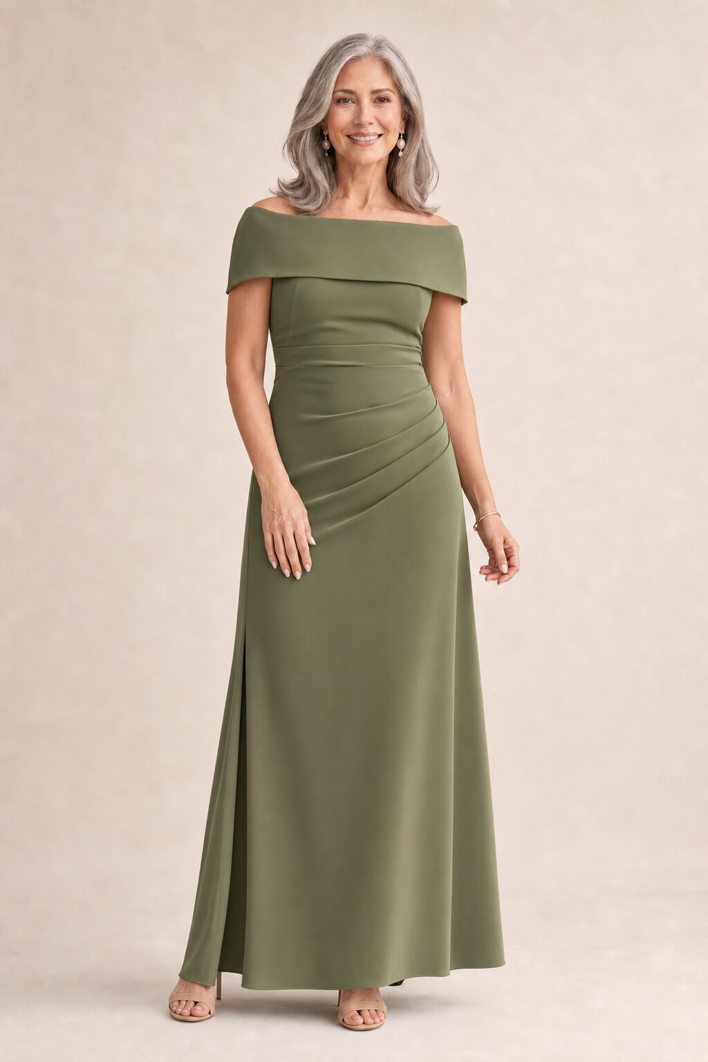 Lana Eucalyptus Green Gown with a Flattering Mermaid Silhouette by Trellis Lane