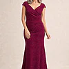 Bailey Gown by Trellis Lane in Rose mother of the bride dress on model