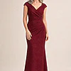 Bailey Gown by Trellis Lane in Wine Red mother of the bride dress on model