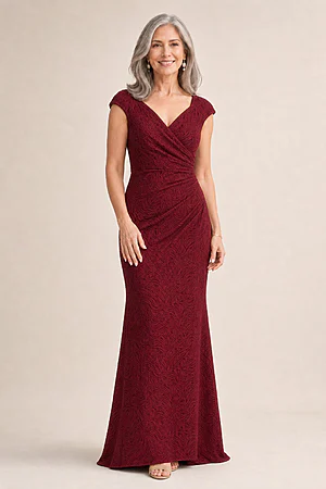 Bailey Gown by Trellis Lane in Wine Red