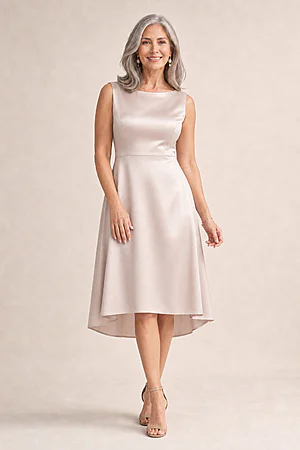 alfred sung high low cocktail dress Alfred Sung Women's Strapless Deep Ruffle Hem Satin High Low Dress with Pockets