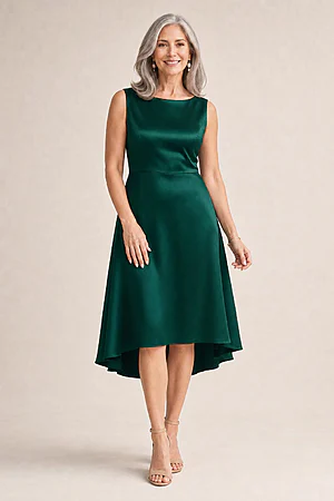 bateau neck satin high low cocktail dress Alfred Sung Bateau Neck Satin High Low Cocktail Dress Size 12 New Black