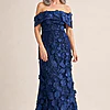 Bellami Textured Florals with Modern Navy Florals Maxi Dress by Trellis Lane mother of the bride dress on model