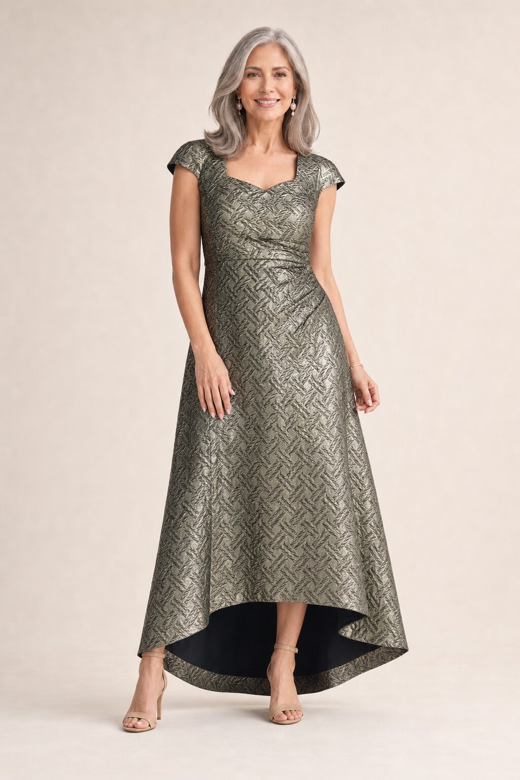 Charlotta Gold Hi-Lo Maxi by Trellis Lane