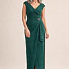 Connie Emerald Gown Classic Glamour with Elegant Movement by Trellis Lane mother of the bride dress on model