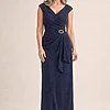 Connie Navy Gown Classic Glamour with Elegant Movement by Trellis Lane mother of the bride dress on model