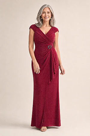 Connie Wine Gown Classic Glamour with Elegant Movement by Trellis Lane