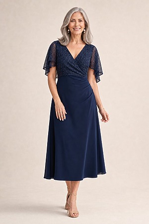 Dressology Rush Fee mother of the bride dress on model
