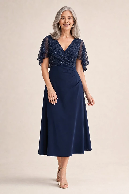 Dressology Rush Fee mother of the bride dress on model