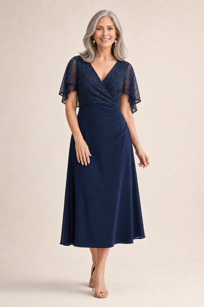 Dressology Rush Fee mother of the bride dress on model