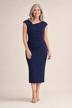 Fay Cocktail Dress by Trellis Lane in Navy