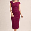 Fay Cocktail Dress by Trellis Lane in Wine mother of the bride dress on model