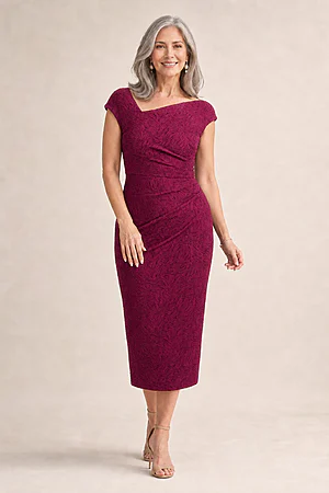 Fay Cocktail Dress by Trellis Lane in Wine