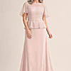 Francesca Beaded Blush Dress Delicate Detail by Trellis Lane mother of the bride dress on model