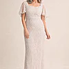 Georgia Beaded Champagne Dress Refined Sparkle with Elegant Movement by Trellis Lane mother of the bride dress on model