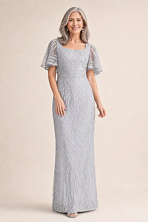 silver mother of groom dresses Silver Mother of the Bride Dresses 2026 - Metallic Gowns