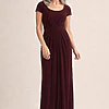Gloria Cap Sleeve Dress by Tania Olsen - Wine mother of the bride dress on model