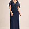 Joyce Beaded Pencil Navy Gown Refined Detail by Trellis Lane mother of the bride dress on model