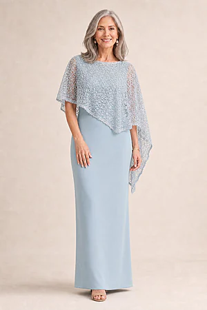 June Light Blue Dress Soft Sparkle in a Fluid Silhouette by Trellis Lane
