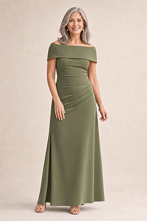 Lana Eucalyptus Green Gown with a Flattering Mermaid Silhouette by Trellis Lane