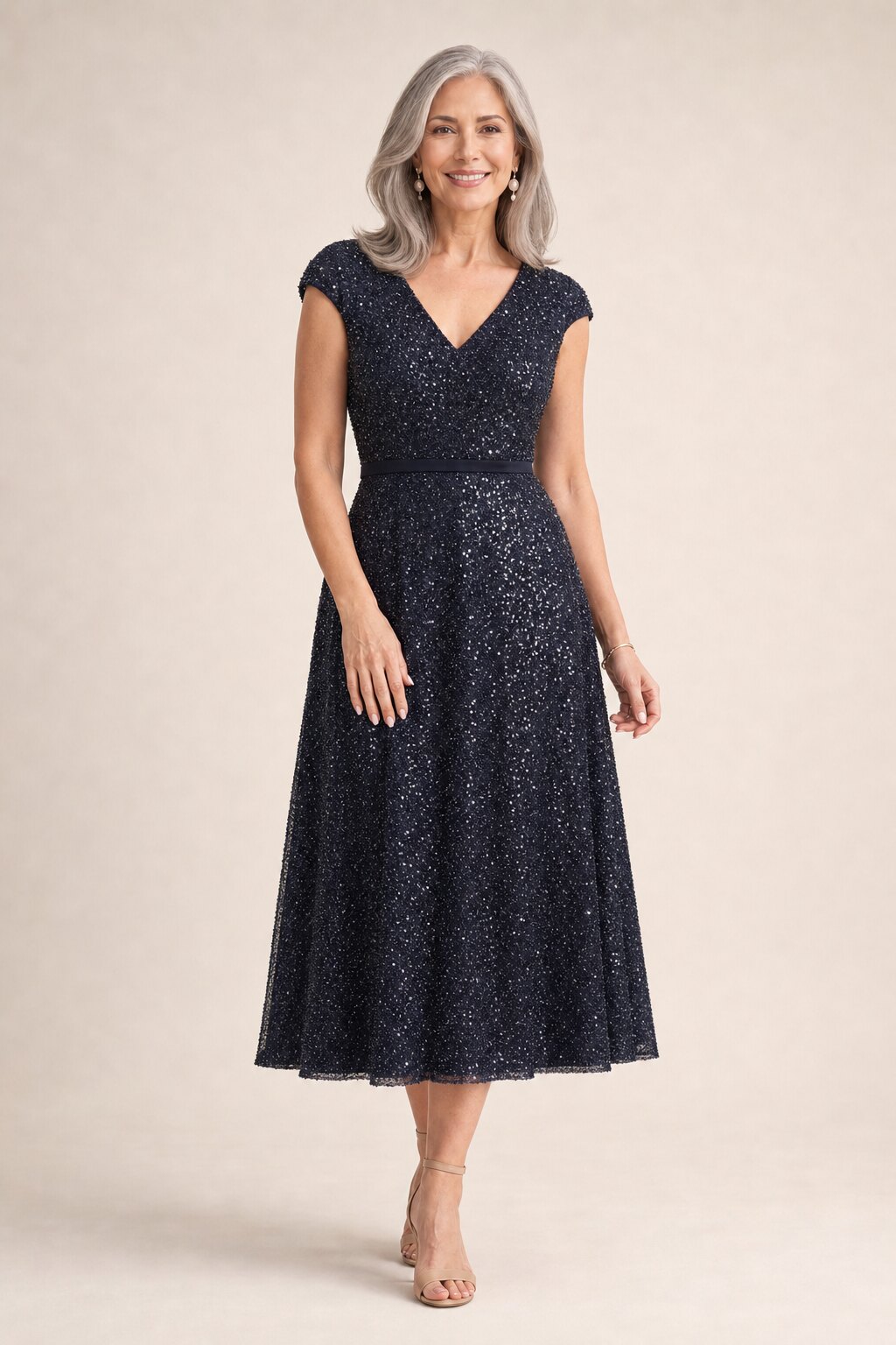 Mackenzie Cocktail Gown by Trellis Lane in Navy