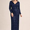 Madonna Sequin Evening Gown by Tania Olsen - Navy Blue mother of the bride dress on model