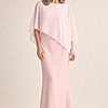 Mannie Blush Textured Elegant Dress by Trellis Lane mother of the bride dress on model