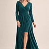 Nancy Full Sleeve Dress by Tania Olsen - Pine Green mother of the bride dress on model