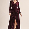 Nancy Full Sleeve Dress by Tania Olsen - Wine mother of the bride dress on model