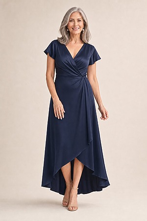 Napier Gown by Tania Olsen in Navy mother of the bride dress on model