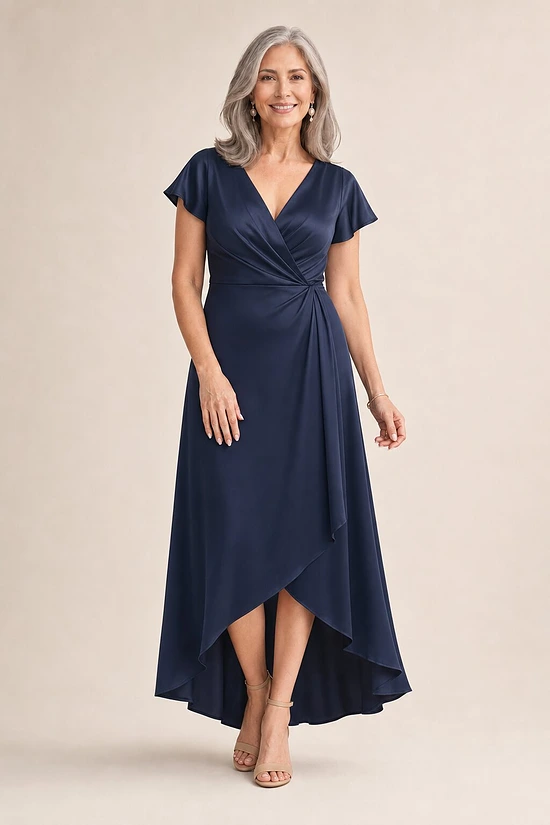 Napier Gown by Tania Olsen in Navy mother of the bride dress on model