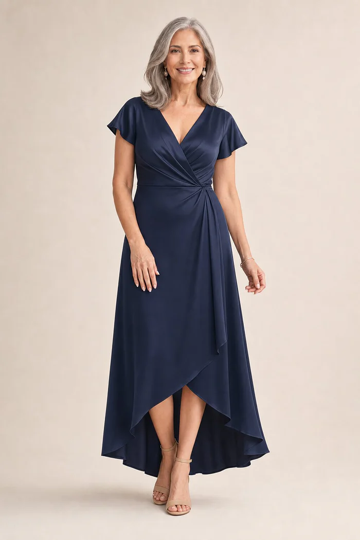 Napier Gown by Tania Olsen in Navy mother of the bride dress on model