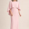 Oriana Pencil Blush Dress Modern with Elegant Flow by Trellis Lane mother of the bride dress on model
