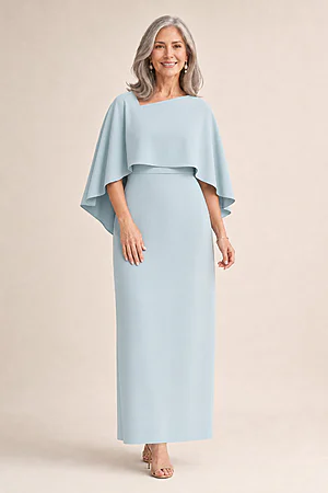 Oriana Pencil Light Blue Dress Modern with Elegant Flow by Trellis Lane