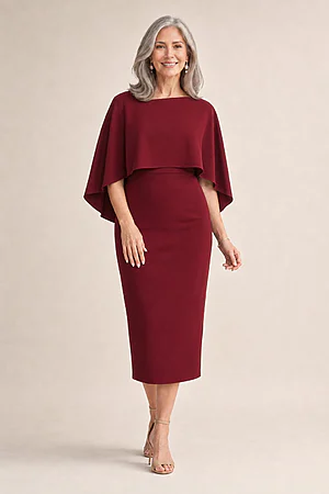 Oriana Wine Midi Modern Asymmetry with Elegant Flow by Trellis Lane