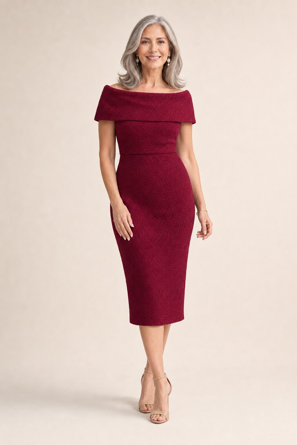 Phoebe Polished Cocktail Wine Dress Elegance with Soft Structure by Trellis Lane