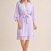 Rosa Lilac Purple Cotton Lace Robe mother of the bride dress on model