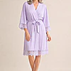 Rosa Lilac Purple Cotton Lace Robe mother of the bride dress on model