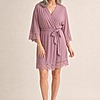 Rosa Mauve Purple Cotton Lace Robe mother of the bride dress on model