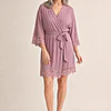 Rosa Mauve Purple Cotton Lace Robe mother of the bride dress on model