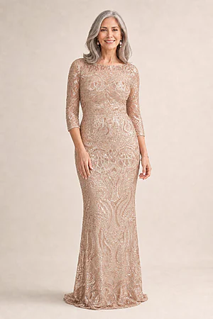 Roxy Sequin Gown by Trellis Lane in Gold
