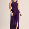 Sandra High Neck Dress by Tania Olsen - Purple mother of the bride dress on model