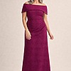 Shari Magenta Gown Timeless Lines with Softly Structured Detail by Trellis Lane mother of the bride dress on model