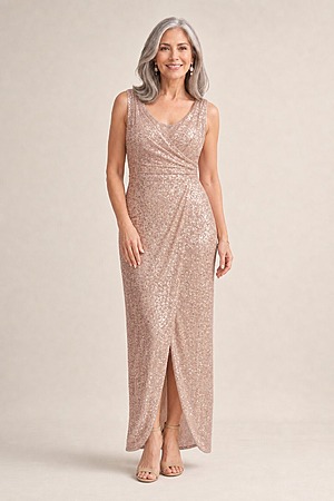 Try Before You Buy Alexandria Gown by Tania Olsen mother of the bride dress on model