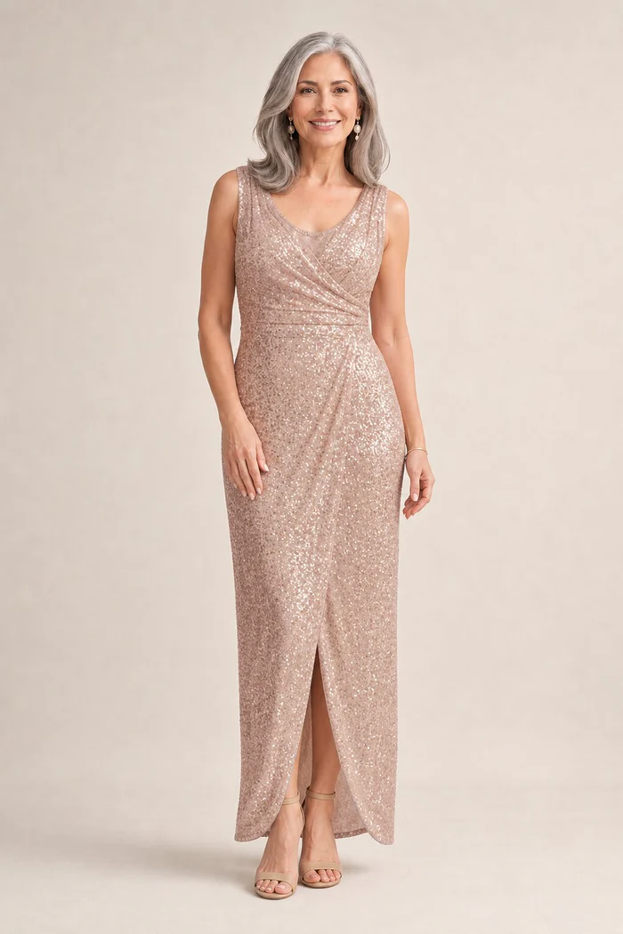 Try Before You Buy Alexandria Gown by Tania Olsen mother of the bride dress on model