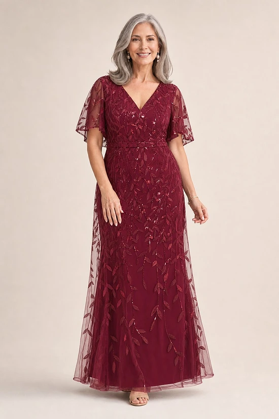 Try Before You Buy Edith Gown by Dressology mother of the bride dress on model