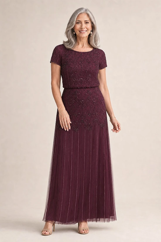 Try Before You Buy Gloriana Gown by Adrianna Papell mother of the bride dress on model