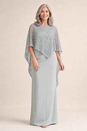 Try Before You Buy June Gown by Trellis Lane mother of the bride dress on model