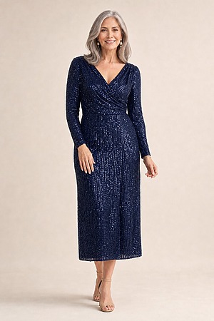 Try Before You Buy Madonna Gown by Tania Olsen mother of the bride dress on model